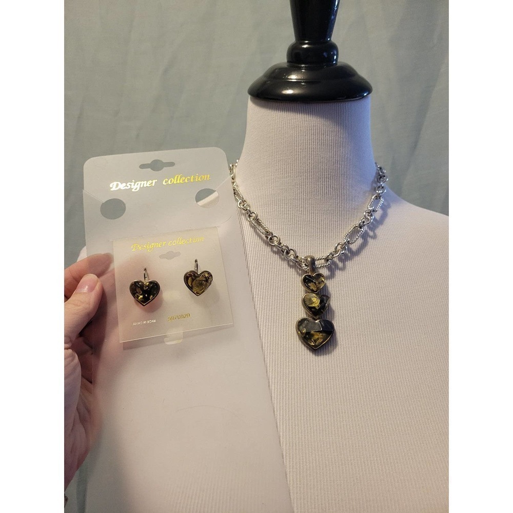 Heart Necklace and earrings set